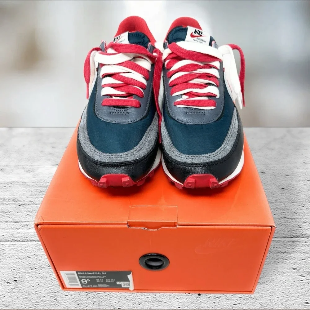 Nike LDWaffle Sacai Undercover Mens 9.5 Midnight Spruce Red DJ4877-300 Low Top